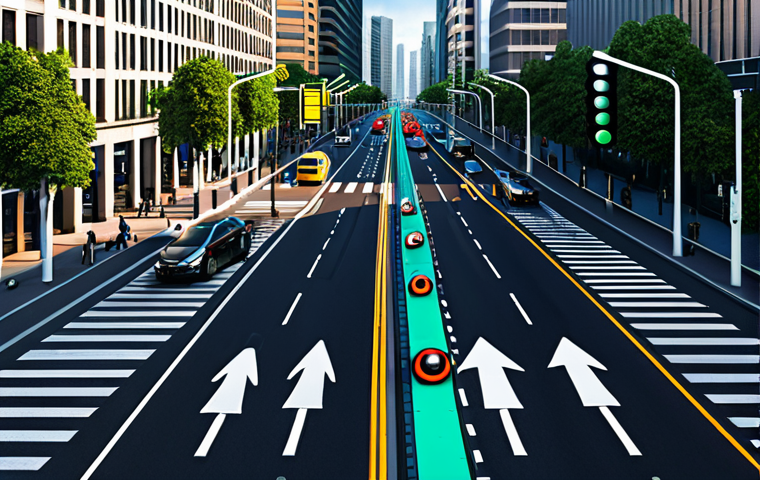 Smart Traffic Management in a Modern City**

"A bustling cityscape with modern buildings, showcasing a smart traffic management system. AI-controlled traffic lights efficiently manage the flow of fully clothed pedestrians and vehicles. Real-time data displays alternative routes on digital signs. Professional, safe for work, appropriate content, correct proportions, well-formed details, professional illustration, daylight."

**