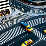 Smart Traffic Management**

"An aerial view of a bustling city intersection, showcasing smart traffic signals dynamically adjusting to real-time traffic flow. Modern cars and buses are visible, moving smoothly. The scene is daytime, with clear skies. Focus on efficient traffic management and technology integration. Safe for work, appropriate content, fully clothed pedestrians and drivers, professional, perfect anatomy, correct proportions, natural pose, professional photography, high quality."

**