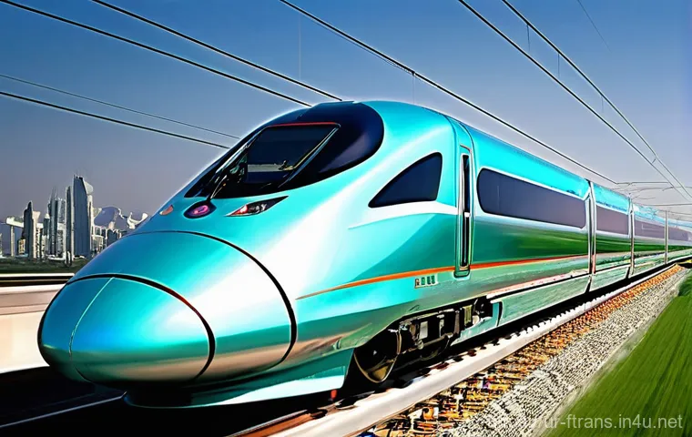 고속철도 환경 - **Prompt:** "A serene and luxurious interior of a modern high-speed train carriage, showcasing advan...