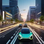 스마트 시티 통합 교통 시스템 - **Prompt 1: Dynamic Urban Core with Digital Infrastructure**
"A wide, cinematic shot of a bustli...