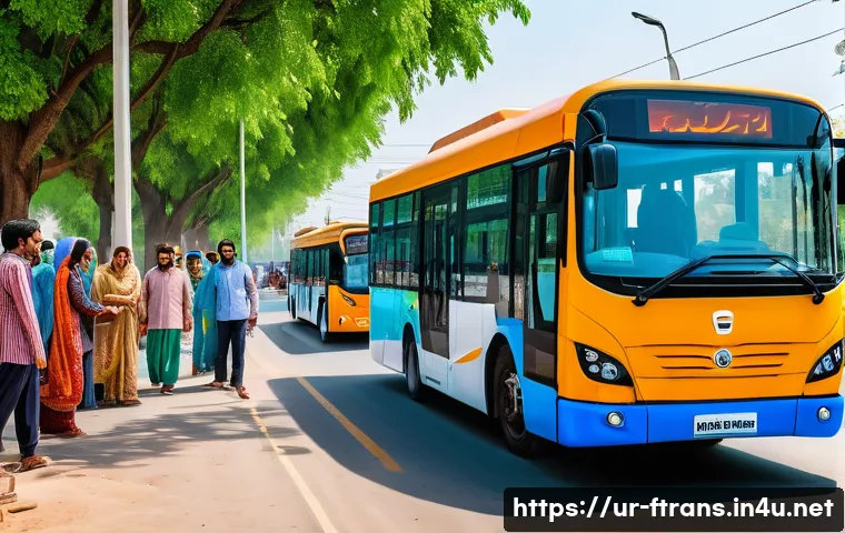 지속 가능한 교통 - A vibrant urban street scene in Karachi showcasing modern electric buses and electric cars smoothly ...