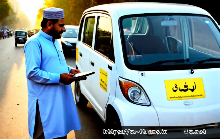 Home 17 모빌리티 서비스 기업 - Photorealistic mobility service scene in a modern Pakistani city, a professional driver in modest sh...